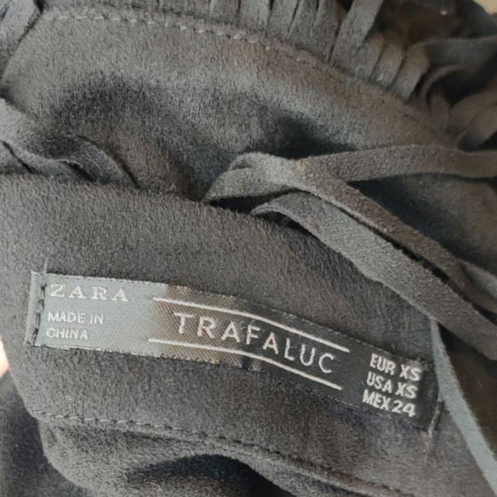 Zara Black Tiered Fringe Mini Skirt - Picture 6 of 12